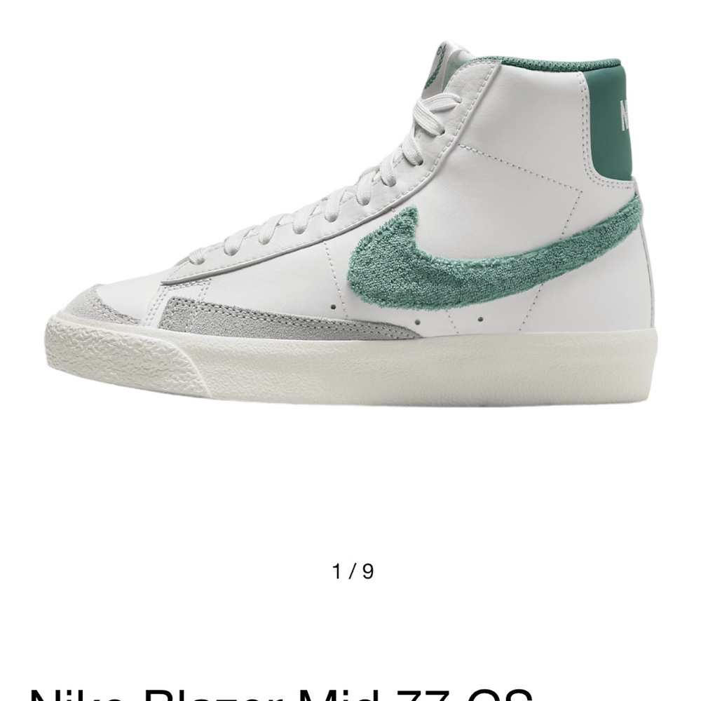 Nike Blazer Mid '77 White and Green Sneakers - Picture 3 of 10